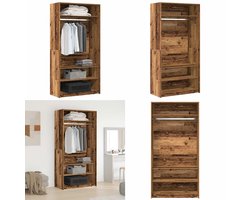 vidaXL Kledingkast 100x50x200 cm bewerkt hout oud hout - Kledingkast - Kledingkasten - Klerenkast - Garderobekast
