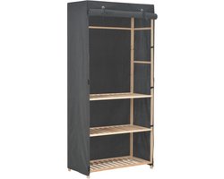 vidaXL - Kledingkast - 3-laags - 79x40x170 - cm - stof - grijs