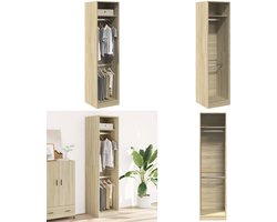 vidaXL Kledingkast 50x50x200 cm bewerkt hout sonoma eikenkleurig - Kledingkast - Kledingkasten - Klerenkast - Garderobekast