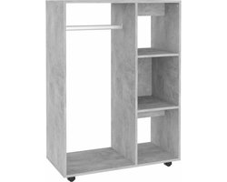 vidaXL - Kledingkast - 80x40x110 - cm - bewerkt - hout - betongrijs