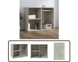 vidaXL Kledingkast - 80x40x65 cm - Bewerkt Hout - Betongrijs Kledingkast - Dressoir - Bergruimte - Opslagkast - Badkamermeubel