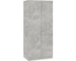 vidaXL - Kledingkast - 80x52x180 - cm - bewerkt - hout - betongrijs