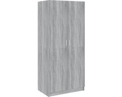 vidaXL - Kledingkast - 80x52x180 - cm - bewerkt - hout - grijs - sonoma - eikenkleurig