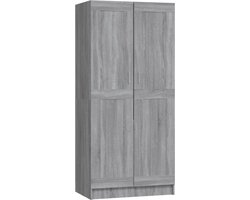 vidaXL - Kledingkast - 82,5x51,5x180 - cm - bewerkt - hout - grijs - sonoma - eiken
