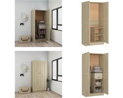 vidaXL Kledingkast 82,5x51,5x180 cm bewerkt hout sonoma eikenkleurig - Kledingkast - Kledingkasten - Klerenkast - Klerenkasten