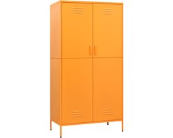 vidaXL - Kledingkast - 90x50x180 - cm - staal - mosterdgeel