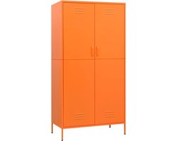 vidaXL - Kledingkast - 90x50x180 - cm - staal - oranje