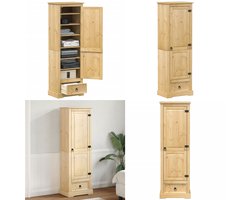 vidaXL Kledingkast Corona 55x38x170 cm massief grenenhout - Kledingkast - Kledingkasten - Opbergkast - Kast