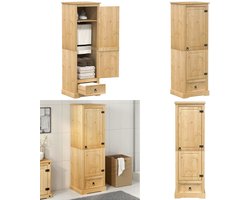 vidaXL Kledingkast Corona 55x50x170 cm massief grenenhout - Kledingkast - Kledingkasten - Opbergkast - Kast