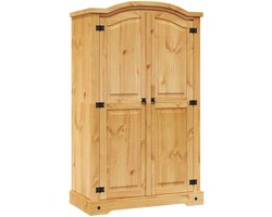 vidaXL Kledingkast - Grenenhout - Corona-stijl - 2 Deuren Kledingkast - Meubilair - Corona Stijl - Landelijke Stijl - Grenenhout