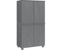 vidaXL - Kledingkast - HAMAR - 89x50x180 - cm - massief - grenenhout - donkergrijs