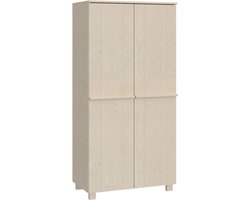 vidaXL - Kledingkast - HAMAR - 89x50x180 - cm - massief - grenenhout - honingbruin