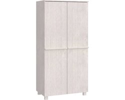 vidaXL - Kledingkast - HAMAR - 89x50x180 - cm - massief - grenenhout - wit