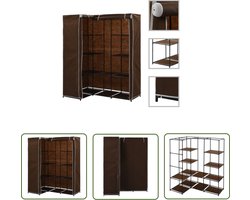 vidaXL Kledingkast - Hoekkast - Hoekkledingkast 130x87x169 cm bruin - Opslagruimte - Kleding Organizer - Ruime Kast