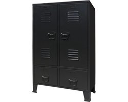 vidaXL - Kledingkast - industriële - stijl - 67x35x107 - cm - metaal - zwart