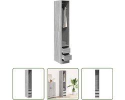 vidaXL Kledingkast - Kasten - Kledingkast 30x50x200 cm bewerkt hout grijs sonoma eikenkleur - Kast - Dressoir - Opslagoplossing