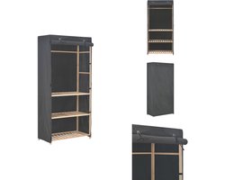 vidaXL Kledingkast - Kledingkasten - Garderobekast - Garderobekasten - Kledingkast 3-laags 79x40x170 cm stof grijs
