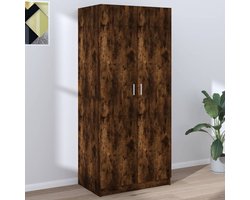 vidaXL Kledingkast - Kledingkasten - Garderobekast - Slaapkamerkast - Kledingkast 80x52x180 cm bewerkt hout gerookt eikenkleurig