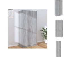 vidaXL Kledingkast - Kledingkasten - Garderobekast - Slaapkamerkast - Kledingkast 80x52x180 cm bewerkt hout grijs sonoma eikenkleurig