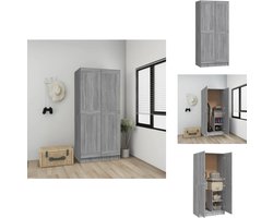 vidaXL Kledingkast - Kledingkasten - Garderobekast - Slaapkamerkast - Kledingkast 82,5x51,5x180 cm bewerkt hout grijs sonoma eiken