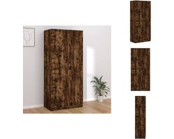 vidaXL Kledingkast - Kledingkasten - Garderobekast - Slaapkamerkast - Kledingkast 90x52x200 cm bewerkt hout gerookt eikenkleurig