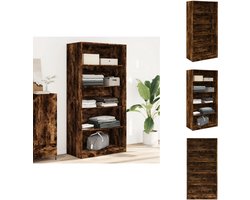 vidaXL Kledingkast - Kledingkasten - Klerenkast - Garderobekast - Kledingkast 100x50x200 cm bewerkt hout gerookt eikenkleurig