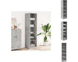 vidaXL Kledingkast - Kledingkasten - Klerenkast - Garderobekast - Kledingkast 50x50x200 cm bewerkt hout betongrijs