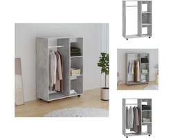 vidaXL Kledingkast - Kledingkasten - Klerenkast - Klerenkasten - Kledingkast 80x40x110 cm bewerkt hout betongrijs