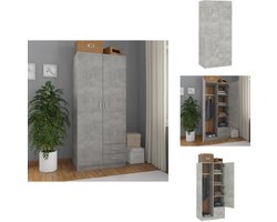 vidaXL Kledingkast - Kledingkasten - Klerenkast - Klerenkasten - Kledingkast 80x52x180 cm bewerkt hout betongrijs