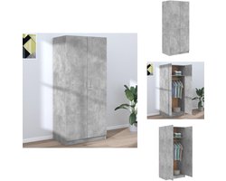 vidaXL Kledingkast - Kledingkasten - Klerenkast - Klerenkasten - Kledingkast 80x52x180 cm bewerkt hout betongrijs