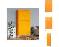 vidaXL Kledingkast - Kledingkasten - Klerenkast - Klerenkasten - Kledingkast 90x50x180 cm staal mosterdgeel