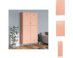 vidaXL Kledingkast - Kledingkasten - Klerenkast - Klerenkasten - Kledingkast 90x50x180 cm staal roze