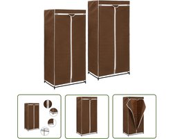 vidaXL Kledingkast Kopen - Kledingkast - Kledingkasten 2 st 75x50x160 cm bruin - Garderobe - Meubel - Opslag
