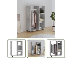 vidaXL Kledingkast - Opslagruimte - Kledingkast 80x40x110 cm bewerkt hout betongrijs - Houten Kast - Grijze Kast - Betonnen Kast