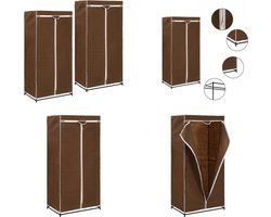 vidaXL Kledingkasten 2 st 75x50x160 cm bruin - Kledingkast - Kledingkasten - Kledingrek - Kledingrekken