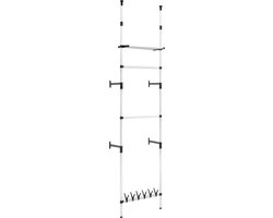 vidaXL Kledingkastsysteem - Telescopisch - Zilver/Zwart Telescopisch Kasten Systeem - Garderobe Organizer - Kleding Rek - Aluminium Kledingkast - Kasten Organisatie