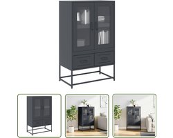 vidaXL Klikmechanisme - Draaibare Sleutel - Hoge kast 68x39x111,5 cm staal antracietkleurig - Torque Wrench - Monteursgereedschap - Mechanica Tools