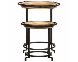 vidaXL Klikmechanisme - Dynamische Sleutel - 2-delige bijzettafelset massief hout mango - Draaibare Sleutel - Gereedschap Set - Mechanica