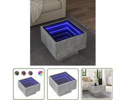 vidaXL Klikmechanisme - Dynamische Sleutel - Bijzettafel met LED 40x40x30 cm bewerkt hout betongrijs - Gereedschapset - Monteursgereedschap - Krachtmeter