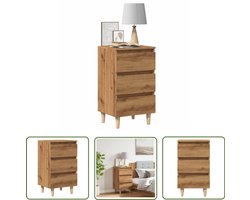 vidaXL Klikmechanisme - Dynammometer Sleutel - Nachtkastje 40x35x69 cm bewerkt hout artisanaal eikenkleur - Gereedschapset - Drapers Tools - Torque Wrench
