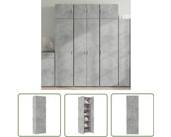 vidaXL Klikmechanisme - Dynammometer Sleutel - Opbergkast 70x42,5x225 cm bewerkt hout betongrijs - Drapers Tools - Gereedschapset - Monteursgereedschap