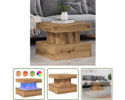 vidaXL Klikmechanisme - Dynammometer Sleutel - Salontafel met LED-verlichting 50x50x40cm artisanaal eikenkleur - Gereedschap - Handgereedschap - Drapers Tools