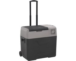 vidaXL - Koelbox - met - wielen - en - handvat - 50 - L - polypropeen - zwart - en - grijs