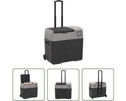 vidaXL Koelzak - Koelbox - Koelbox met wielen en handvat 40 L polypropeen zwart en grijs - Campingaccessoires - Roadtrip Essentials - Outdoor Keuken