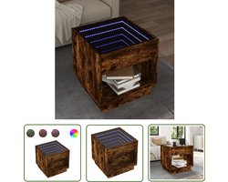 vidaXL Koffietafel - Salontafel - Salontafel met Infinity LED 50x50x50 cm gerookt eikenkleurig - Led Tafellamp - Infinity Mirror - Living Room Furniture