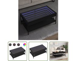 vidaXL Koffietafel - Salontafel - Salontafel met Infinity LED 90x50x38 cm zwart - Led Tafellamp - Infinity Mirror - RGB Licht