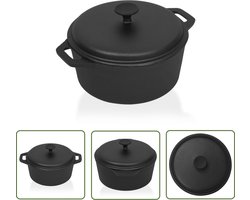 vidaXL Koken - Gietijzeren Pan - Pan Ø26,5 cm gietijzer - Ovenproof - Bbq Pan - Braadslede
