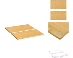 vidaXL Kookplaatafdekking - Kookplaatafdekkingen - Snijplank - Dienblad - Kookplaatafdekkingen 2 st 50x28x1,5 cm bamboe