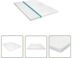 vidaXL Koudschuim - Topmatras - Topmatras ei-profiel 6 cm koudschuim 140x200 cm - Dekmatras - Slaapcomfort - Matrastopper