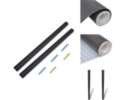 vidaXL Krijtbord Sticker - Krijtbord Stickers - Muursticker - Muur Sticker - Muursticker krijtbord 2 rollen met krijtjes 0,6x2 m